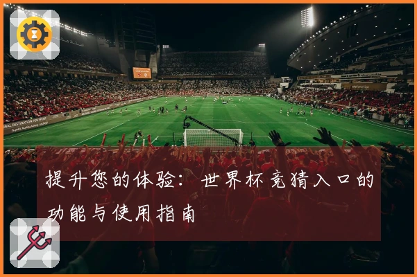 提升您的体验：世界杯竞猜入口的功能与使用指南